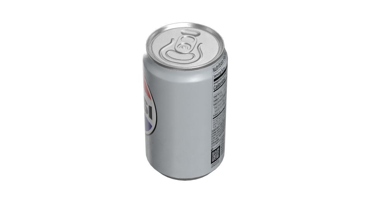 Pepsi Diet Drink Can Sleek 200ml 03 Low-poly 3D model_7