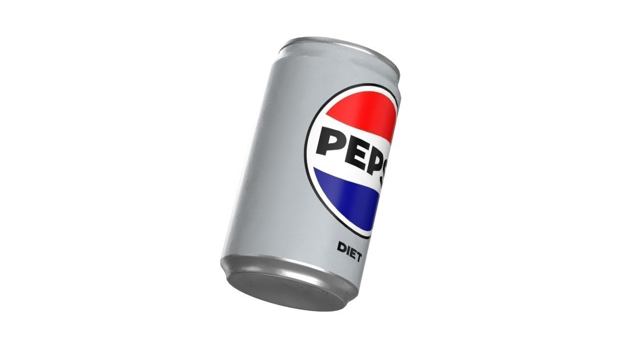 Pepsi Diet Drink Can Sleek 200ml 03 Low-poly 3D model_11