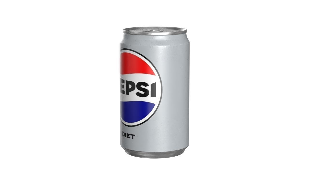 Pepsi Diet Drink Can Sleek 200ml 03 Low-poly 3D model_6