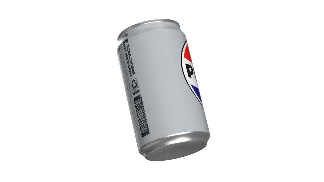Pepsi Diet Drink Can Sleek 200ml 03 Low-poly 3D model_12