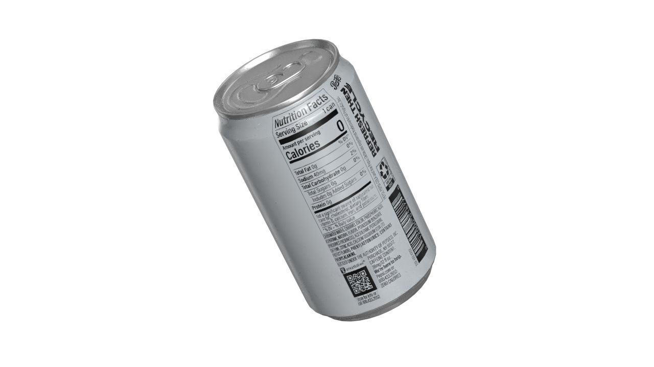 Pepsi Diet Drink Can Sleek 200ml 03 Low-poly 3D model_14