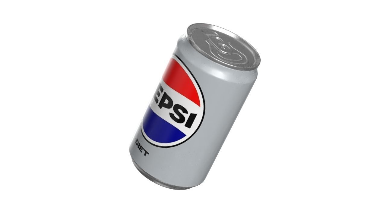 Pepsi Diet Drink Can Sleek 200ml 03 Low-poly 3D model_8