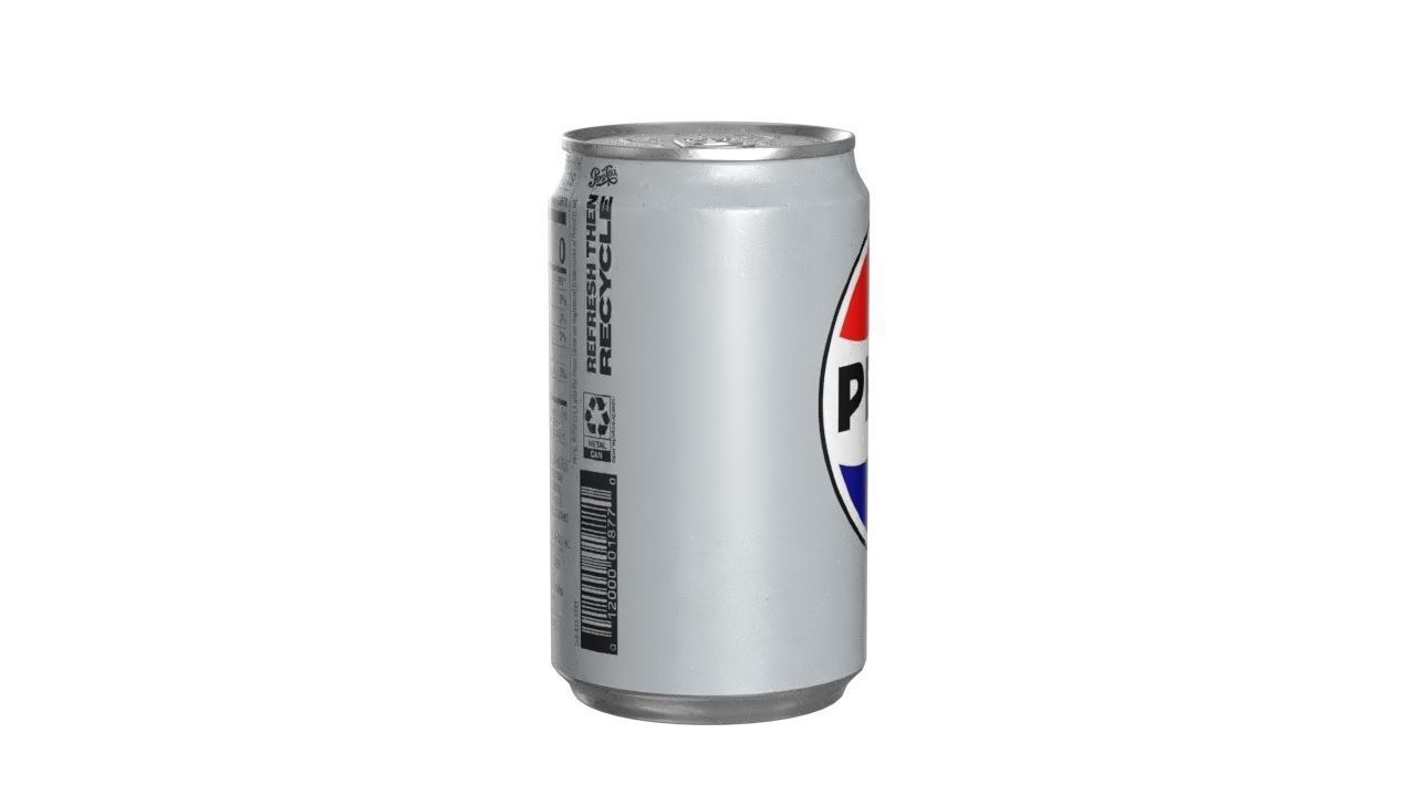 Pepsi Diet Drink Can Sleek 200ml 03 Low-poly 3D model_2
