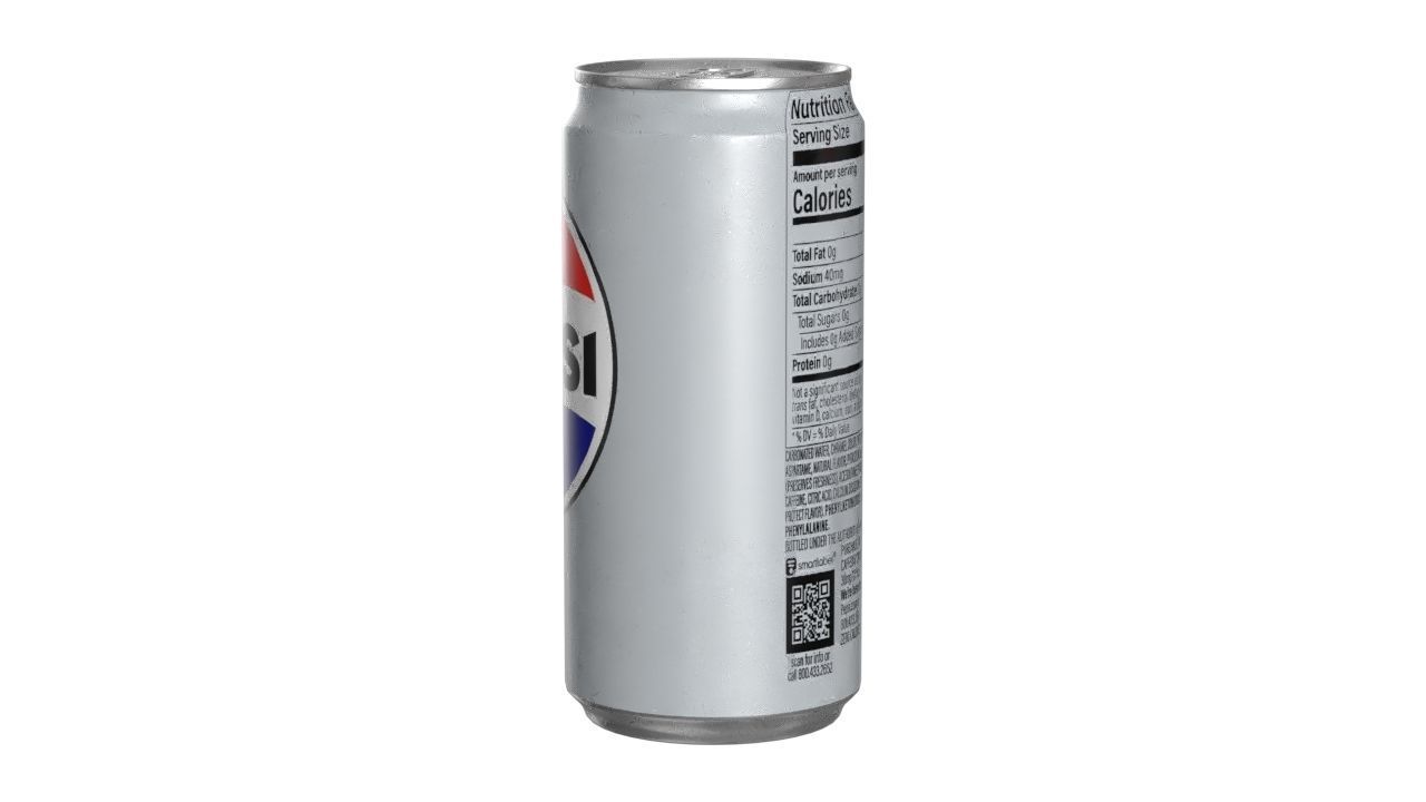 Pepsi Diet Drink Can Sleek 250ml 04 Low-poly 3D model_5