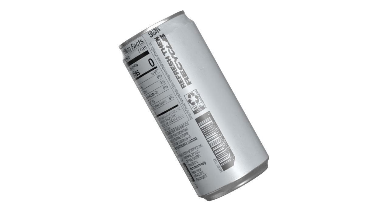 Pepsi Diet Drink Can Sleek 250ml 04 Low-poly 3D model_12