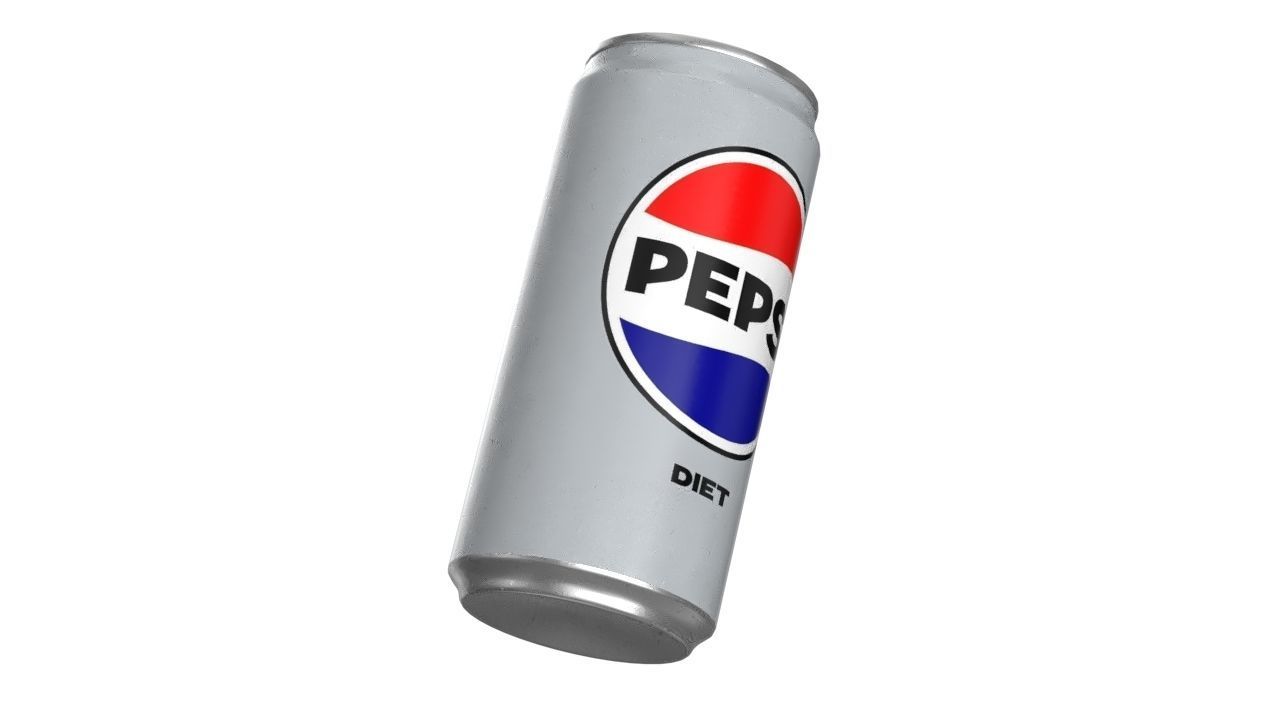 Pepsi Diet Drink Can Sleek 250ml 04 Low-poly 3D model_10
