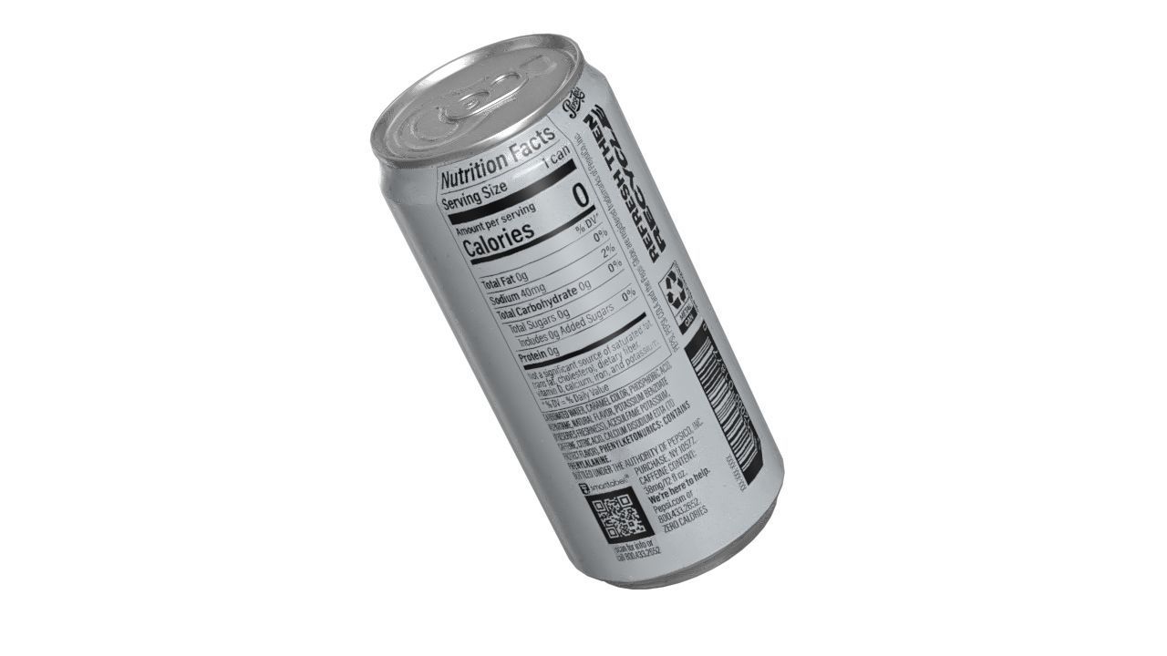 Pepsi Diet Drink Can Sleek 250ml 04 Low-poly 3D model_13