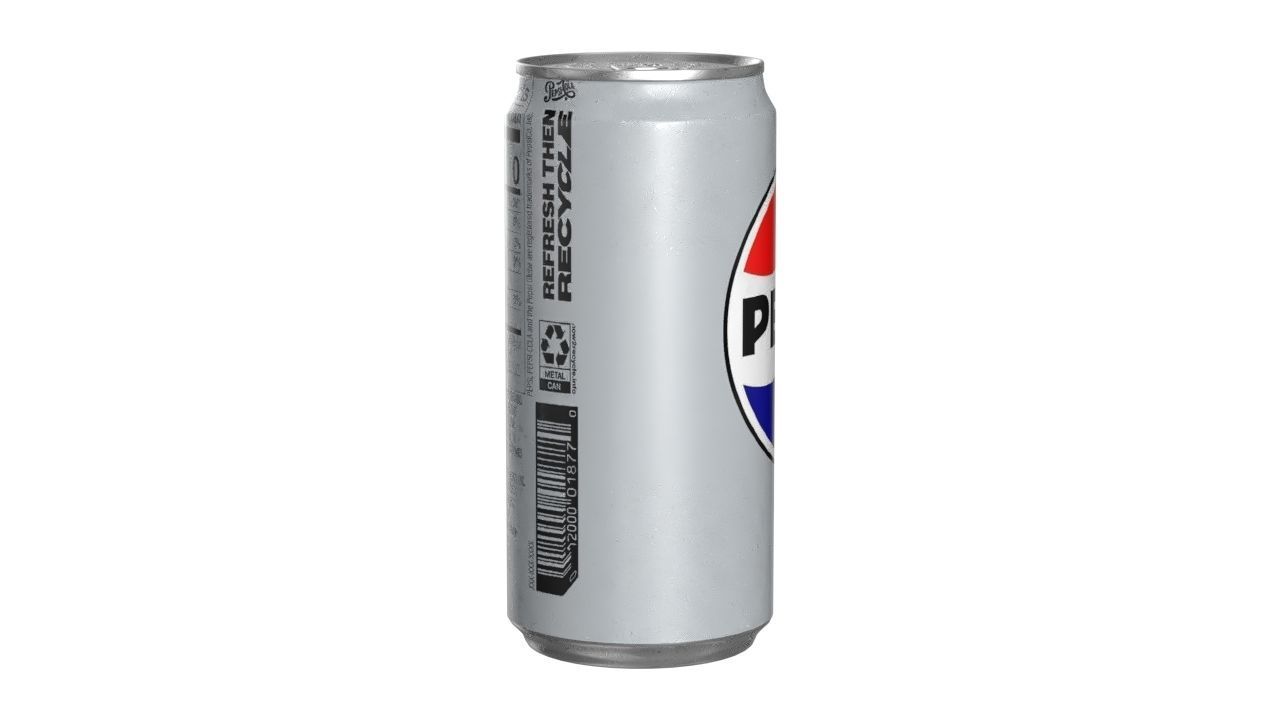 Pepsi Diet Drink Can Sleek 250ml 04 Low-poly 3D model_2