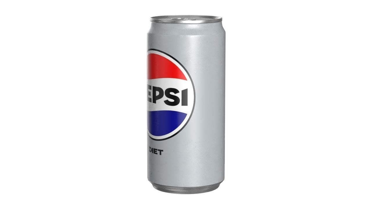 Pepsi Diet Drink Can Sleek 250ml 04 Low-poly 3D model_6