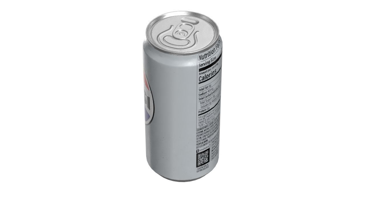 Pepsi Diet Drink Can Sleek 250ml 04 Low-poly 3D model_7