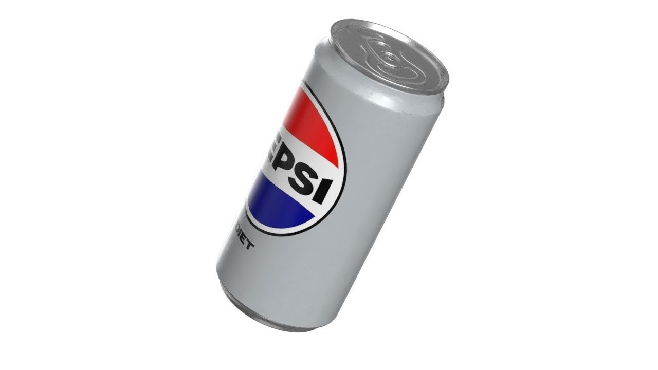 Pepsi Diet Drink Can Sleek 250ml 04 Low-poly 3D model_8
