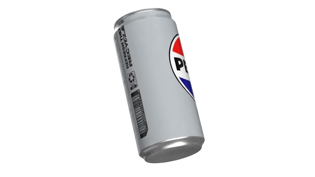 Pepsi Diet Drink Can Sleek 250ml 04 Low-poly 3D model_11