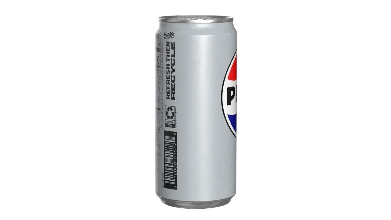 Pepsi Diet Drink Can Sleek 270ml 05 Low-poly 3D model_2