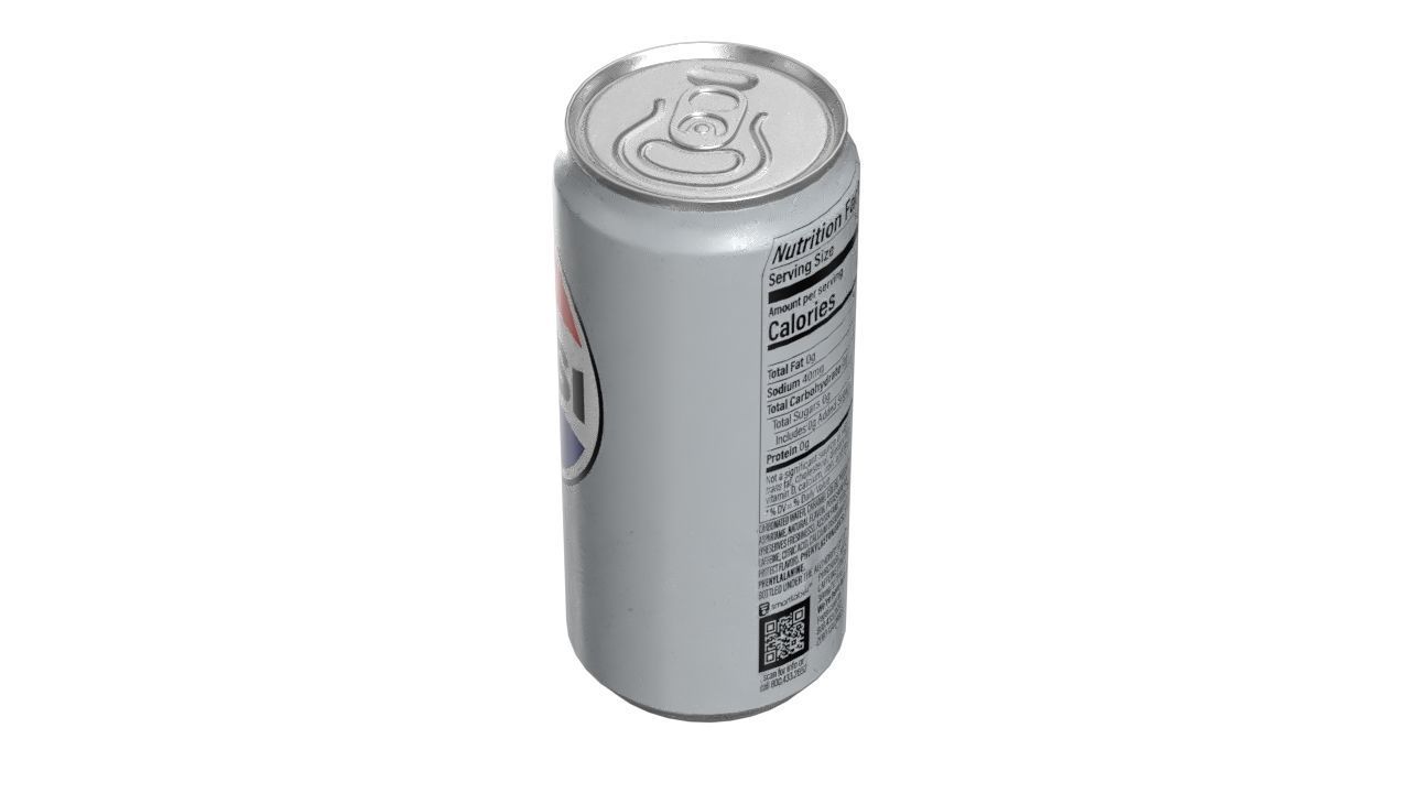 Pepsi Diet Drink Can Sleek 270ml 05 Low-poly 3D model_7