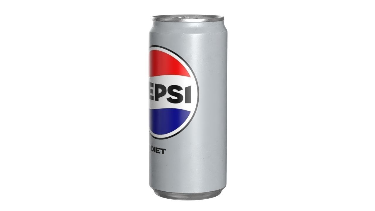 Pepsi Diet Drink Can Sleek 270ml 05 Low-poly 3D model_6