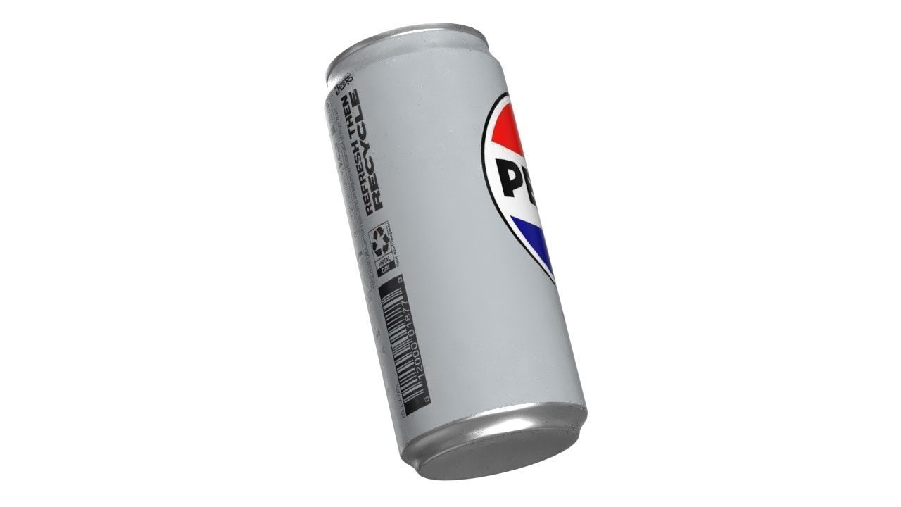 Pepsi Diet Drink Can Sleek 270ml 05 Low-poly 3D model_11