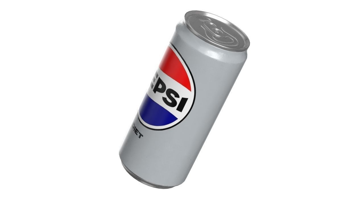 Pepsi Diet Drink Can Sleek 270ml 05 Low-poly 3D model_8