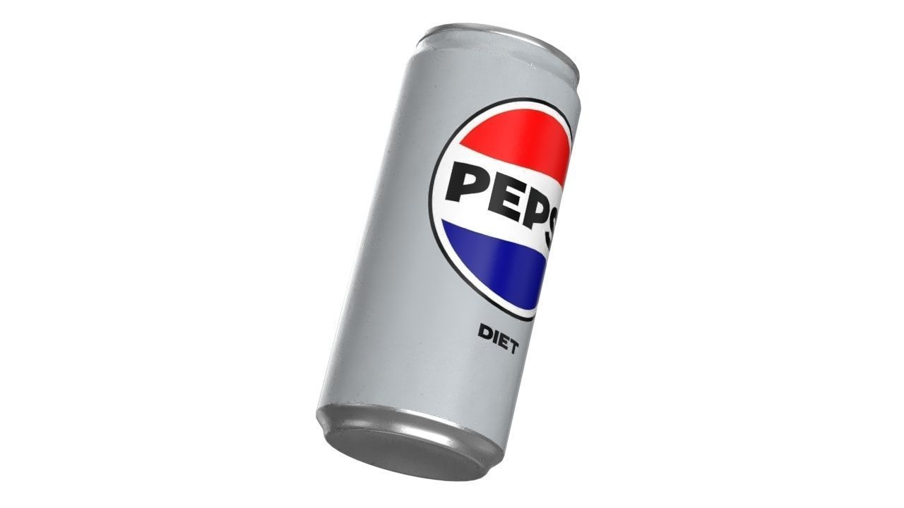 Pepsi Diet Drink Can Sleek 270ml 05 Low-poly 3D model_10