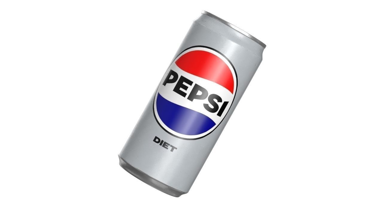 Pepsi Diet Drink Can Sleek 270ml 05 Low-poly 3D model_9