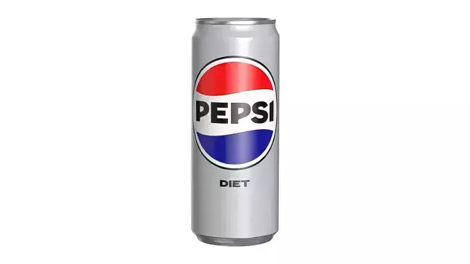 Pepsi Diet Drink Can Sleek 310ml 06 Low-poly 3D model