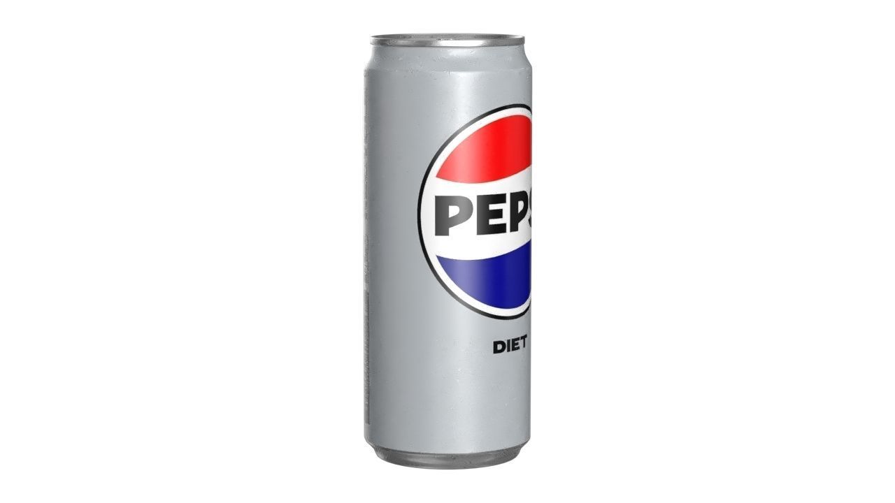 Pepsi Diet Drink Can Sleek 310ml 06 Low-poly 3D model_1