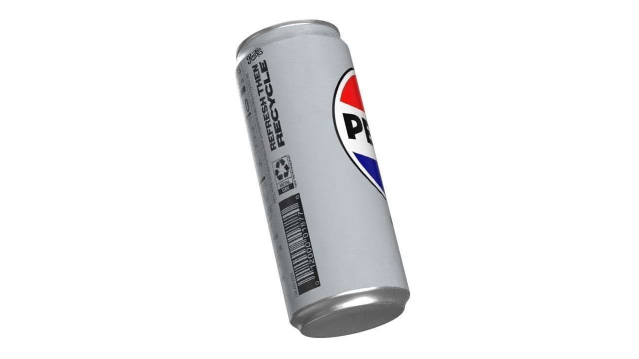 Pepsi Diet Drink Can Sleek 310ml 06 Low-poly 3D model_11