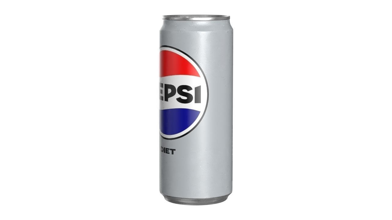 Pepsi Diet Drink Can Sleek 310ml 06 Low-poly 3D model_6