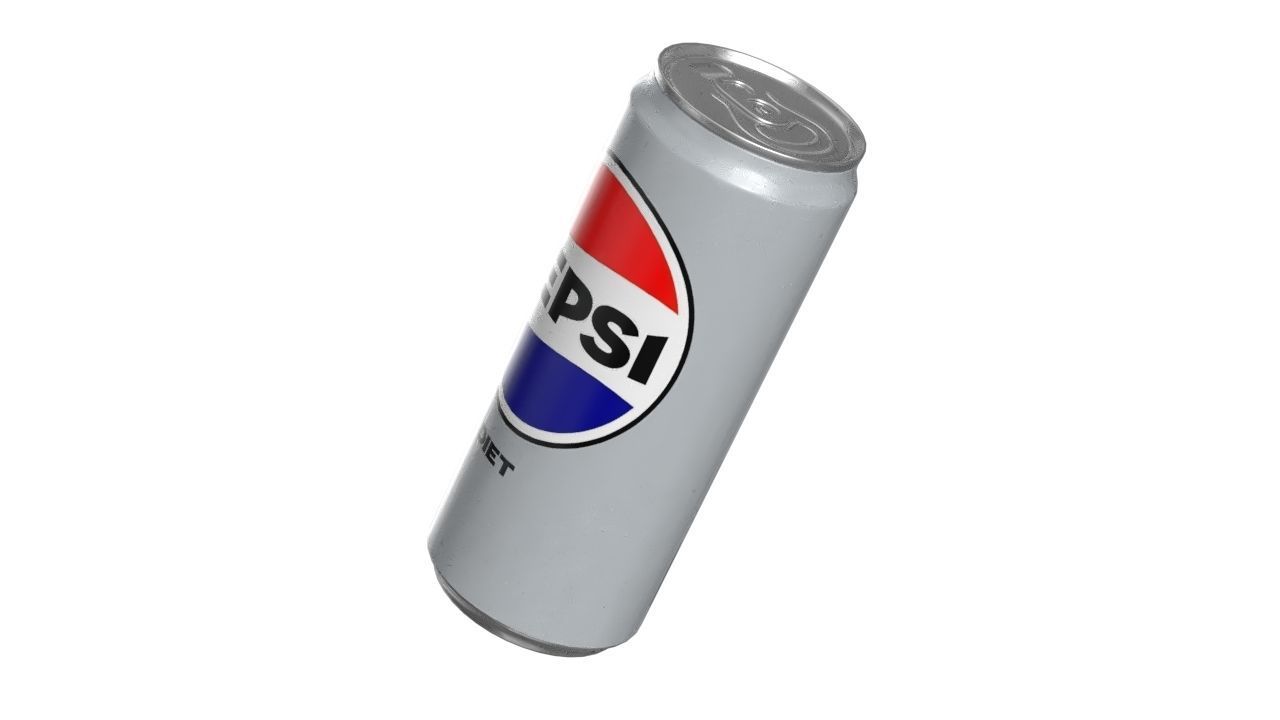 Pepsi Diet Drink Can Sleek 310ml 06 Low-poly 3D model_8