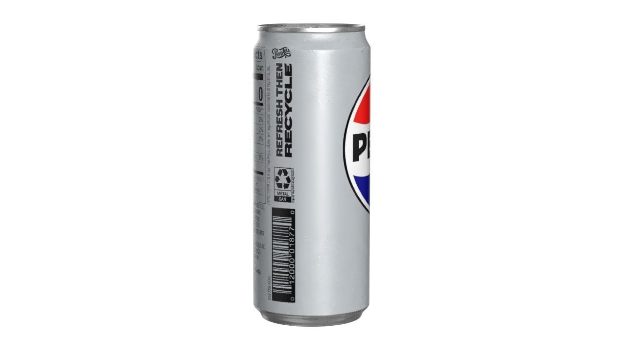 Pepsi Diet Drink Can Sleek 310ml 06 Low-poly 3D model_2