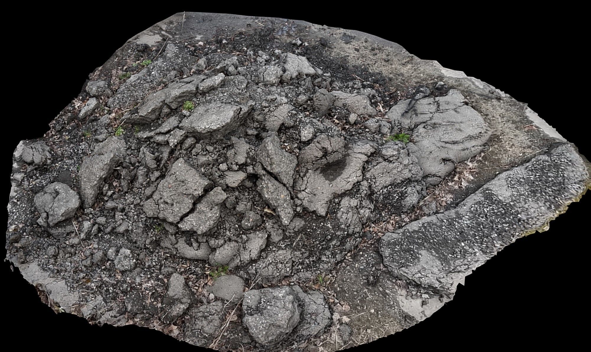 asphalt debris pile ground photogrammetry Low-poly 3D model_2