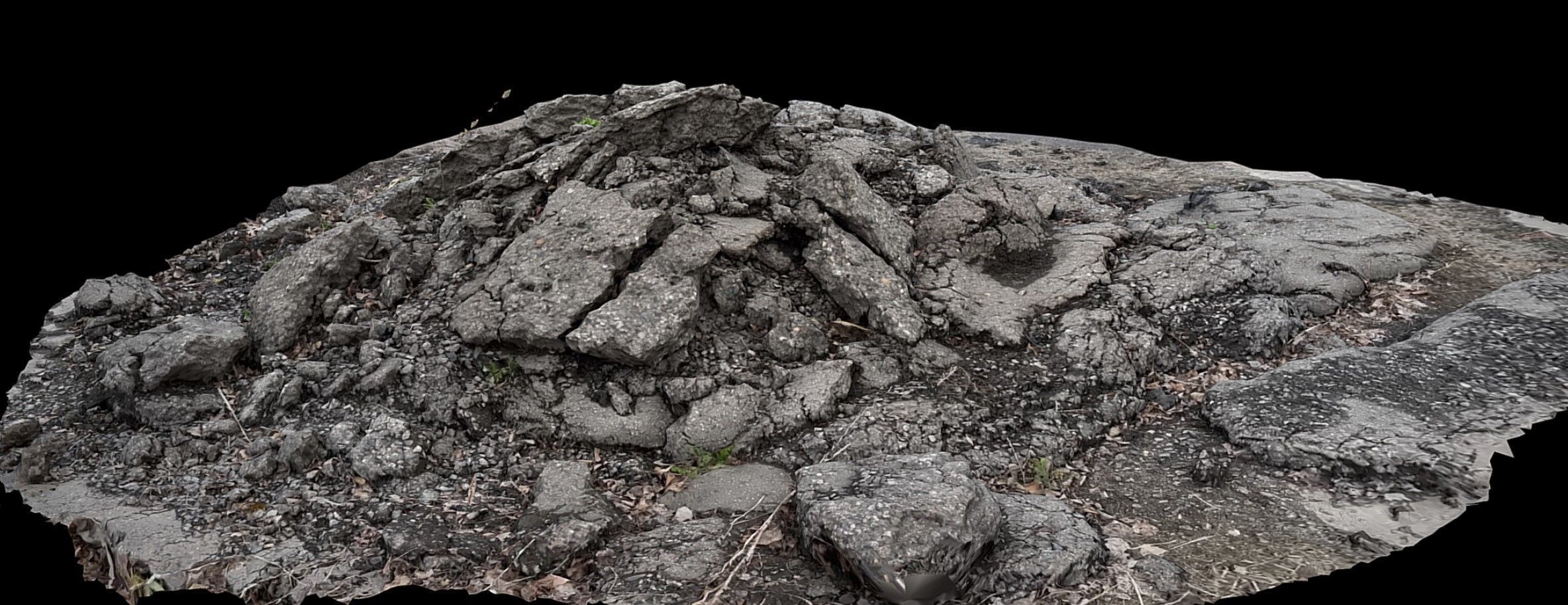 asphalt debris pile ground photogrammetry Low-poly 3D model_1