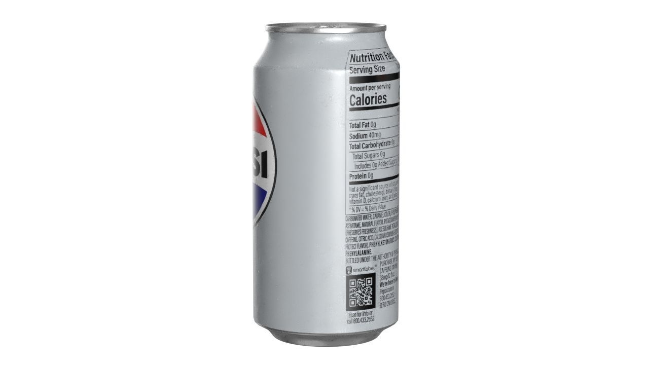 Pepsi Diet Drink Can 375ml 12 Low-poly 3D model_5