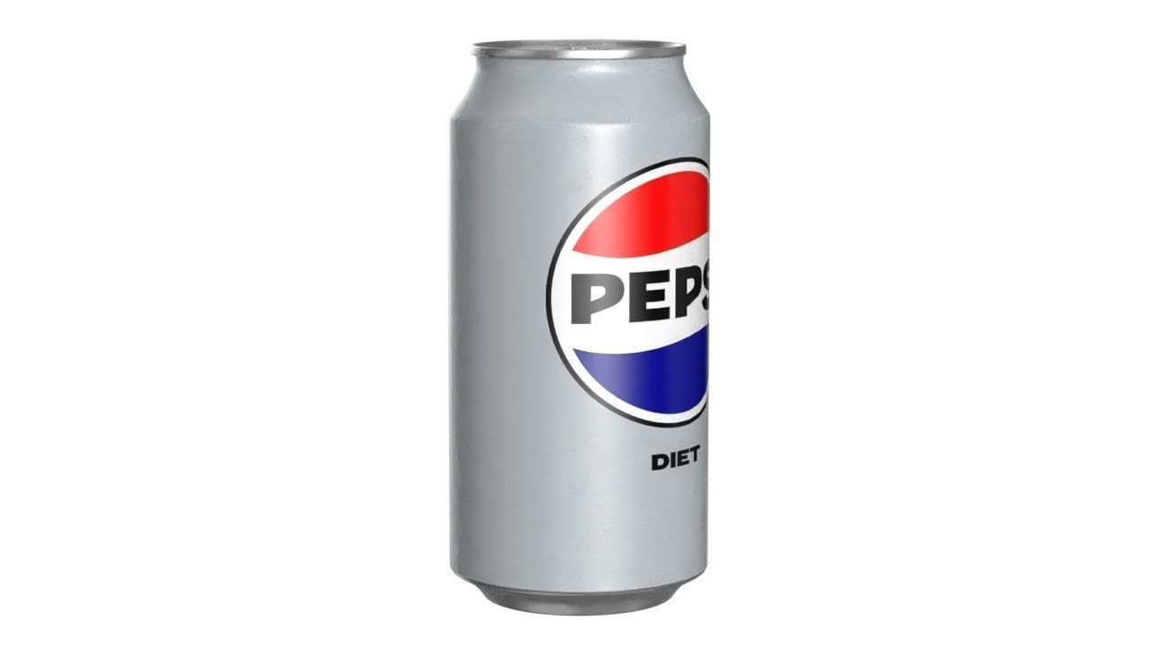 Pepsi Diet Drink Can 375ml 12 Low-poly 3D model_1
