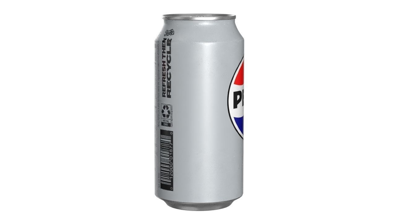 Pepsi Diet Drink Can 375ml 12 Low-poly 3D model_2