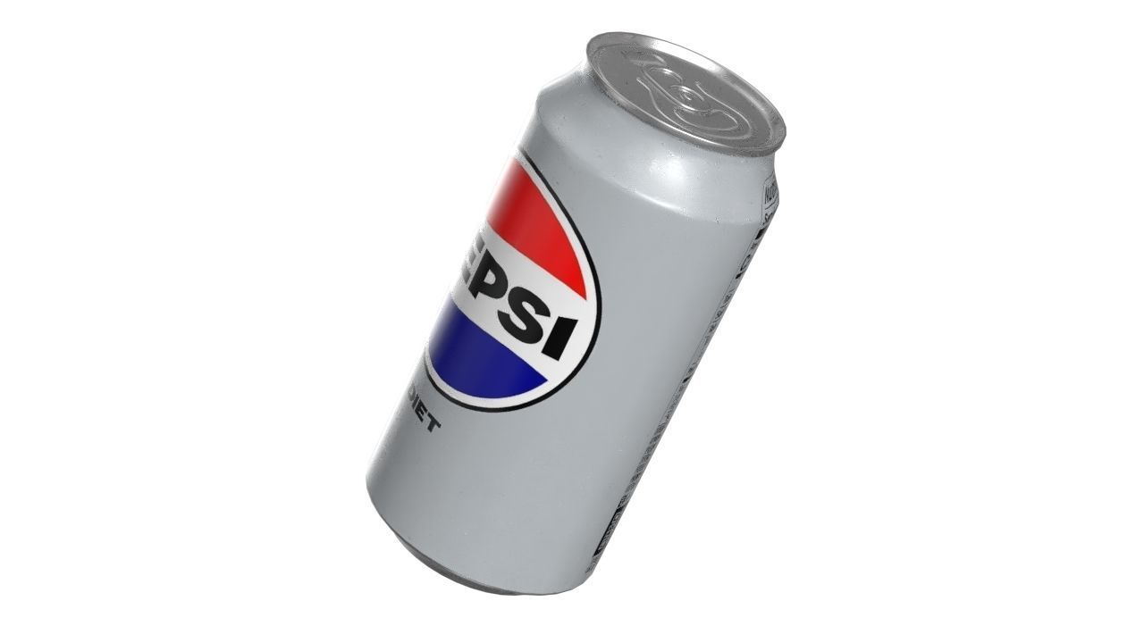 Pepsi Diet Drink Can 375ml 12 Low-poly 3D model_8