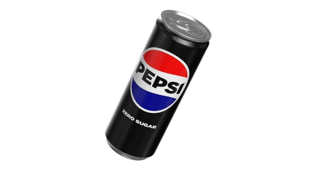 Pepsi Zero Drink Can Slim 250ml 02 Low-poly 3D model_8
