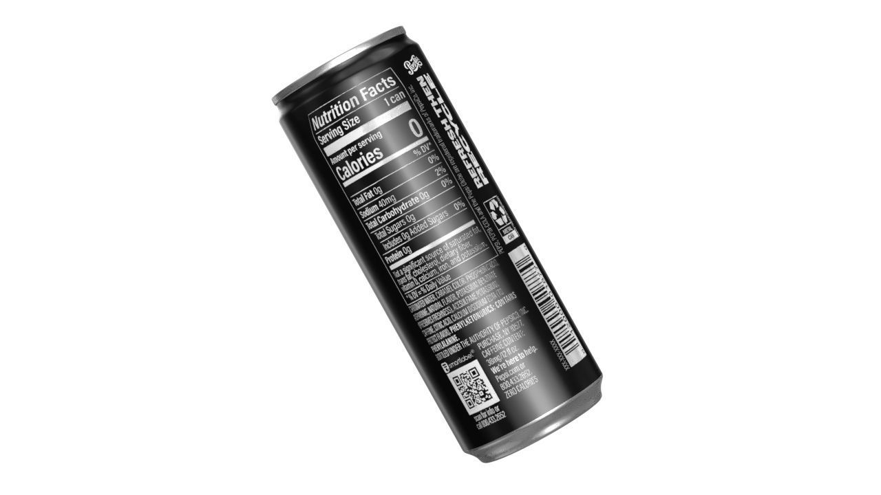 Pepsi Zero Drink Can Slim 250ml 02 Low-poly 3D model_12