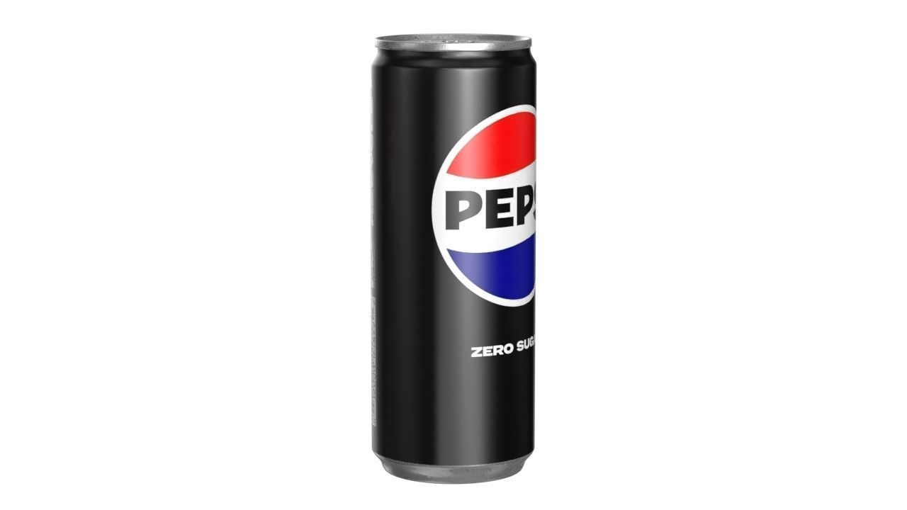 Pepsi Zero Drink Can Slim 250ml 02 Low-poly 3D model_1
