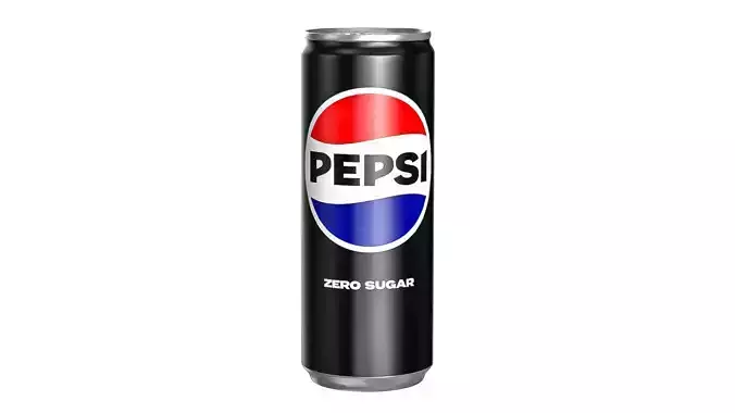 Pepsi Zero Drink Can Slim 250ml 02 Low-poly 3D model