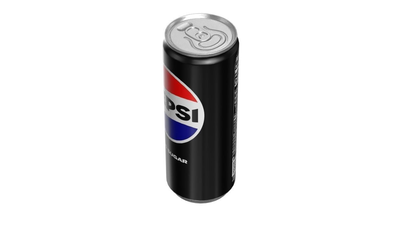Pepsi Zero Drink Can Slim 250ml 02 Low-poly 3D model_7