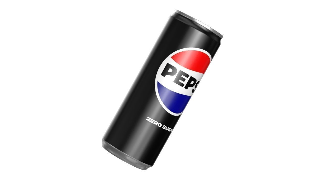 Pepsi Zero Drink Can Slim 250ml 02 Low-poly 3D model_9