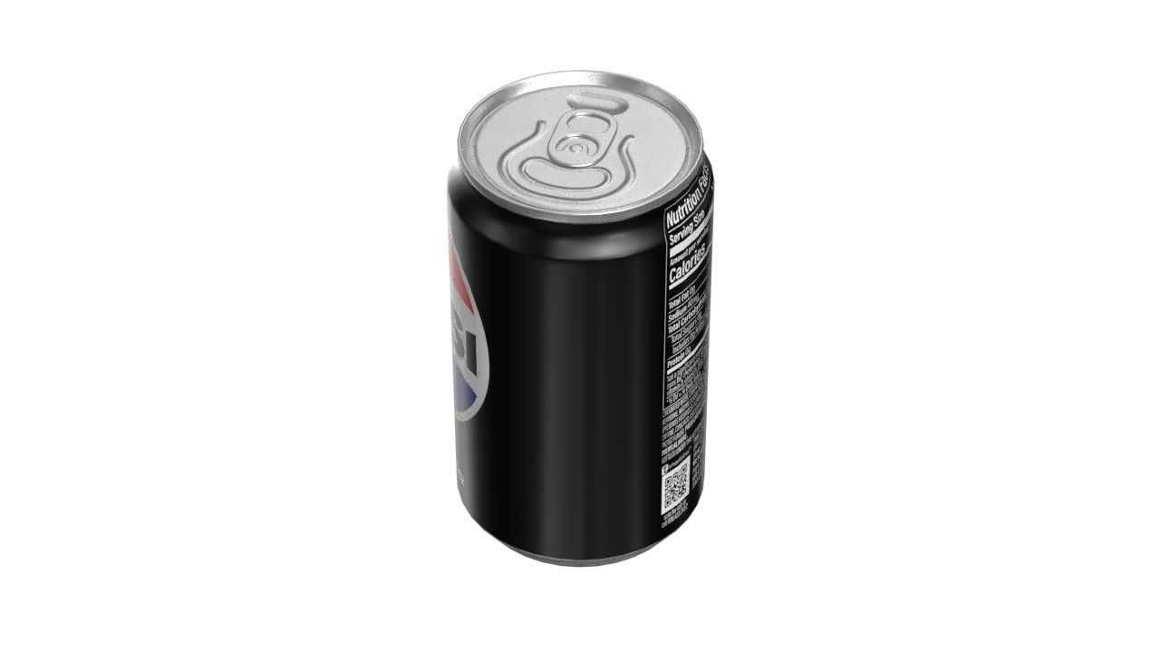 Pepsi Zero Drink Can Sleek 200ml 03 Low-poly 3D model_7