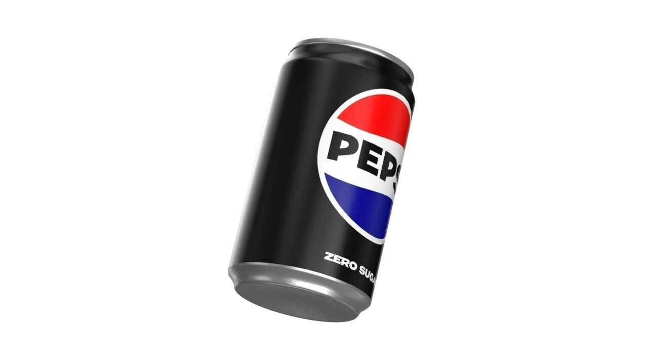 Pepsi Zero Drink Can Sleek 200ml 03 Low-poly 3D model_10