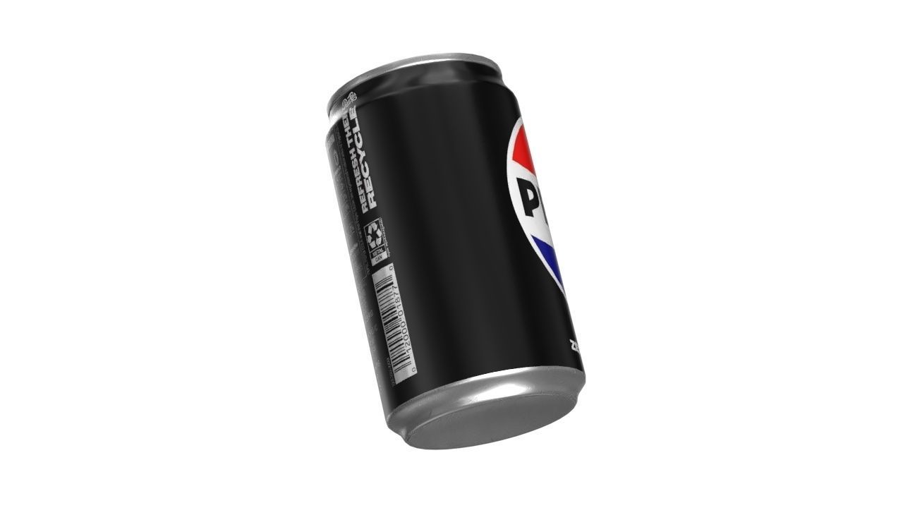 Pepsi Zero Drink Can Sleek 200ml 03 Low-poly 3D model_11