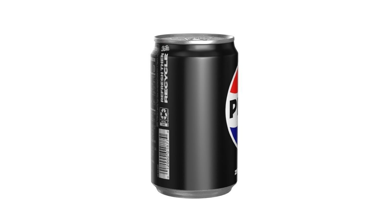 Pepsi Zero Drink Can Sleek 200ml 03 Low-poly 3D model_2