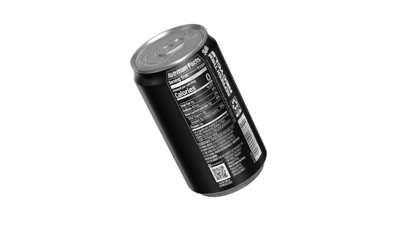 Pepsi Zero Drink Can Sleek 200ml 03 Low-poly 3D model_13