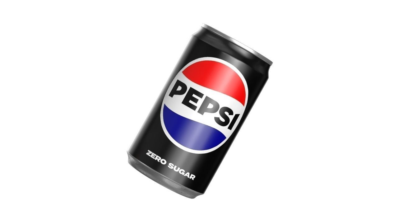 Pepsi Zero Drink Can Sleek 200ml 03 Low-poly 3D model_9