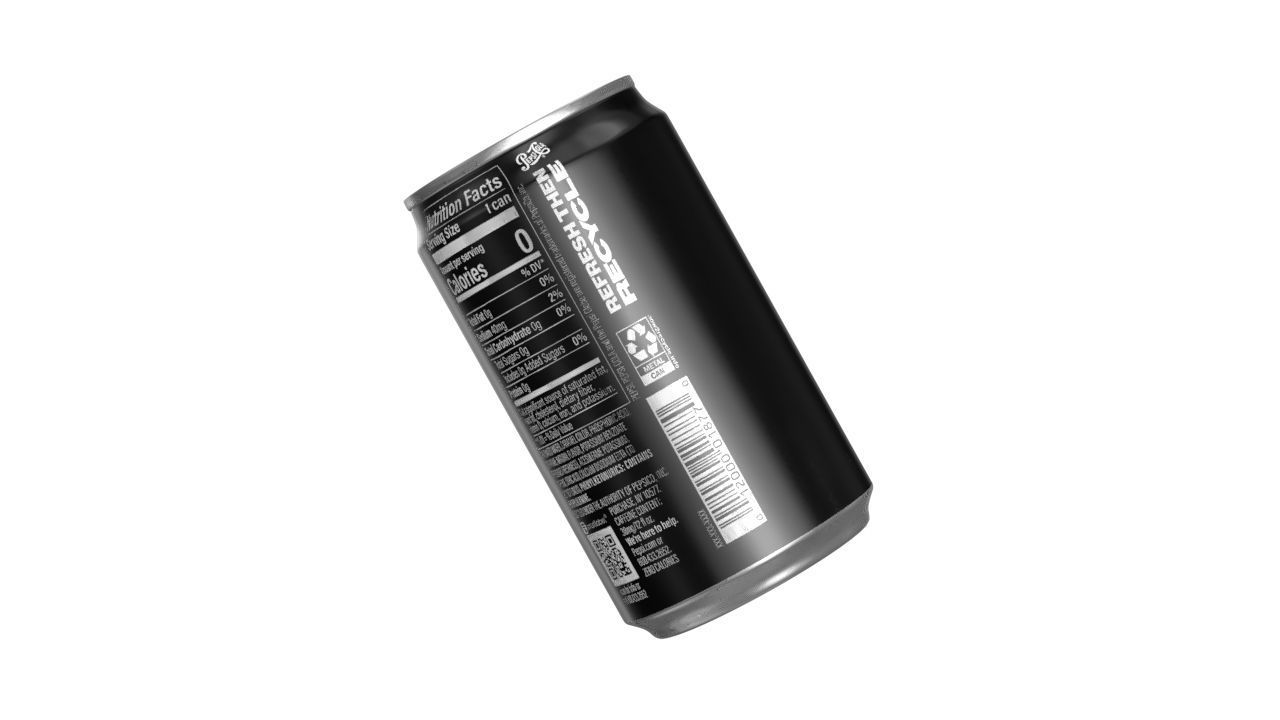 Pepsi Zero Drink Can Sleek 200ml 03 Low-poly 3D model_12