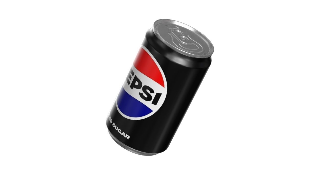 Pepsi Zero Drink Can Sleek 200ml 03 Low-poly 3D model_8