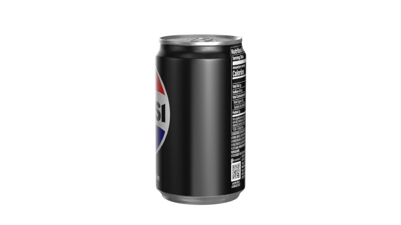 Pepsi Zero Drink Can Sleek 200ml 03 Low-poly 3D model_5